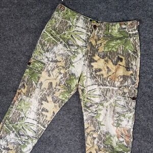 VTG‎ Cabelas Mossy Oak Camo Pants Mens 38x30 Cargo Outdoor Hunting Workwear